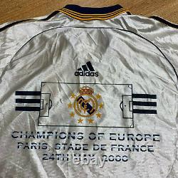 Real Madrid 2000 Champions of Europe Home Football Shirt Jersey Adidas Size L