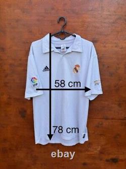 Real Madrid 2001/2002 Home Football Shirt Jersey Adidas Size L Centenary