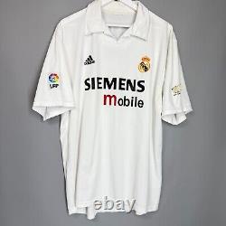 Real Madrid 2002/2003 Home Shirt Jersey Adidas Size XL Centenary #3 R. Carlos