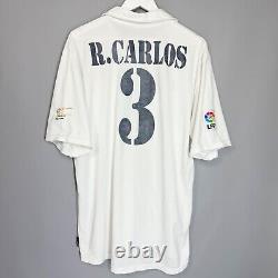 Real Madrid 2002/2003 Home Shirt Jersey Adidas Size XL Centenary #3 R. Carlos