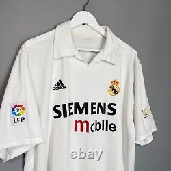Real Madrid 2002/2003 Home Shirt Jersey Adidas Size XL Centenary #3 R. Carlos