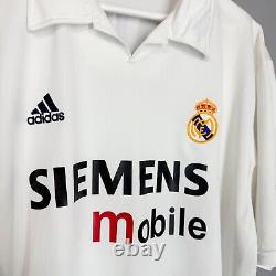 Real Madrid 2002/2003 Home Shirt Jersey Adidas Size XL Centenary #3 R. Carlos