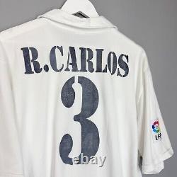 Real Madrid 2002/2003 Home Shirt Jersey Adidas Size XL Centenary #3 R. Carlos