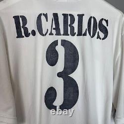 Real Madrid 2002/2003 Home Shirt Jersey Adidas Size XL Centenary #3 R. Carlos