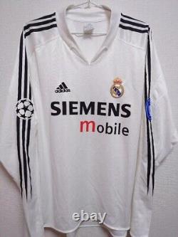 Real Madrid 2003 2004 Adidas Football Home Long Sleeve Jersey Shirt Size XL