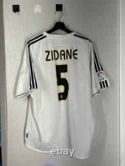 Real Madrid 2003/2004 Home Football Shirt Jersey Adidas #5 Zidane Size XL