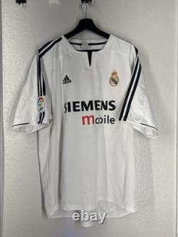Real Madrid 2003/2004 Home Football Shirt Jersey Adidas #5 Zidane Size XL