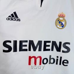 Real Madrid 2003/2004 Home Football Shirt Jersey Adidas #5 Zidane Size XL