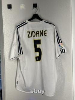 Real Madrid 2003/2004 Home Football Shirt Jersey Adidas #5 Zidane Size XL