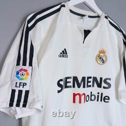 Real Madrid 2003/2004 Home Football Shirt Jersey Adidas #5 Zidane Size XL