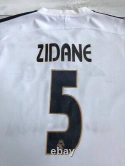 Real Madrid 2003 2004 Home Football Shirt Jersey Adidas Vintage Zidane #5 Rare