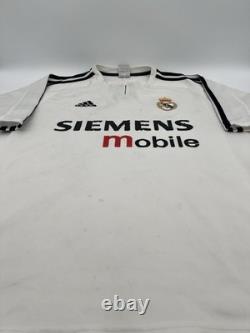 Real Madrid 2003/2004 Home Ronaldo #9 Authentic Adidas Jersey L Men White
