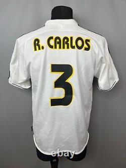 Real Madrid 2003 2004 R Carlos Home Shirt Football Soccer Jersey Adidas Size M