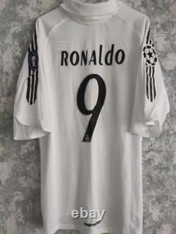 Real Madrid 2005/2006 Champions League #9 Ronaldo jersey adidas white XL