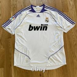 Real Madrid 2007 2008 Authentic Adidas Home Football Soccer Jersey Kit Size XL