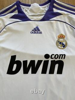 Real Madrid 2007 2008 Authentic Adidas Home Football Soccer Jersey Kit Size XL