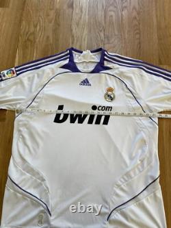 Real Madrid 2007 2008 Authentic Adidas Home Football Soccer Jersey Kit Size XL