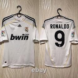 Real Madrid 2009 2010 Home Adidas Football Soccer Shirt Jersey Camiseta #9 Ronal