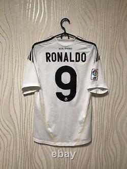 Real Madrid 2009 2010 Home Adidas Football Soccer Shirt Jersey Camiseta #9 Ronal