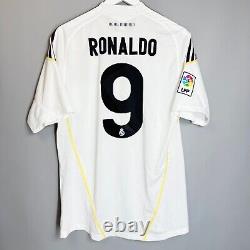 Real Madrid 2009 2010 Home Adidas Football Soccer Shirt Jersey Men #9 Ronaldo