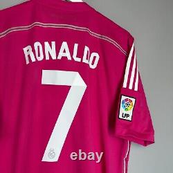 Real Madrid 2014 2015 Away Pink Football Shirt Jersey #7 Ronaldo Size L