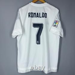 Real Madrid 2015 2016 Home Footbal Shirt Soccer Jersey Adidas #7 Ronaldo