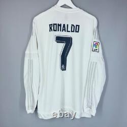 Real Madrid 2015 2016 Home Footbal Shirt Soccer Jersey Adidas #7 Ronaldo XL Long