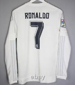 Real Madrid 2015 2016 Home Football Shirt Jersey Adidas #7 Ronaldo Long Sleeve
