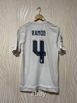 Real Madrid 2015 2016 Home Football Shirt Soccer Jersey Adidas Sergio Ramos #4 M