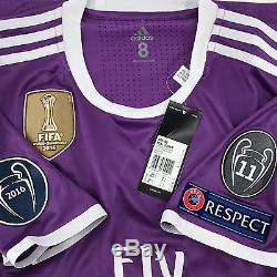 Real Madrid 2016-17 Away Adizero Player issue jersey size 8 Shirt no Match Worn