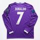 Real Madrid 2016/17 Away Purple Ronaldo 7 UCL Final Jersey Adidas A15159 Size M
