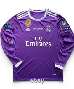 Real Madrid 2016/17 Away Purple Ronaldo 7 UCL Final Jersey Adidas A15159 Size M