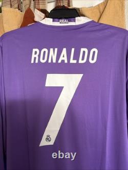 Real Madrid 2016/17 Away Ronaldo 7 UCL Final Jersey Men's Size XXL