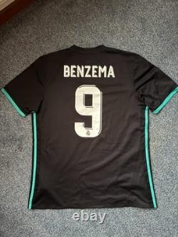 Real Madrid 2017-18 Away Soccer Football Jersey Men's L #9 Karim Benzema