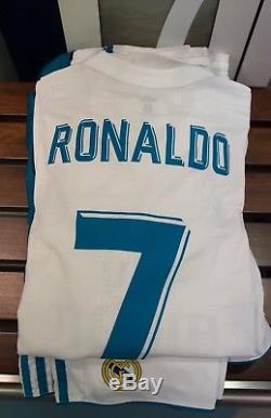 Real Madrid 2017-18 Champions League Adizero Jersey Ronaldo Player Issue RARE
