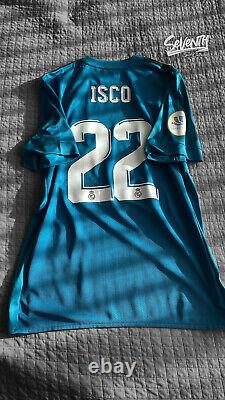 Real Madrid 2017 2018 3rd Adizero Issue Jersey Supercopa Player Isco Shirt (L)