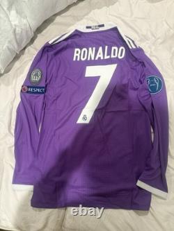 Real Madrid 2017/2018 UCL Final Away Long Sleeve Purple Ronaldo