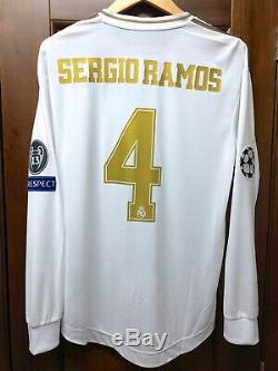 Real Madrid 2019-2020 Sergio Ramos UCL player issue Climachill home jersey