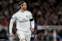 Real Madrid 2019-2020 Sergio Ramos UCL player issue Climachill home jersey