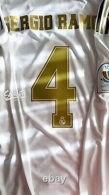 Real Madrid 2019/20 Home Player Issue Sergio Ramos Jersey Long Sleeve Shirt M