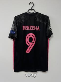 Real Madrid 2020/21 CL Benzema #9 Player Issue Jersey Soccer Adidas Shirt M