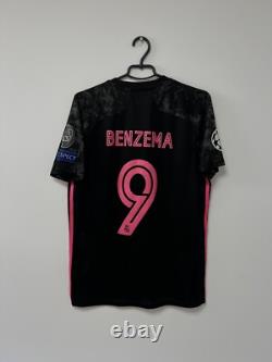 Real Madrid 2020/21 CL Benzema #9 Player Issue Jersey Soccer Adidas Shirt M