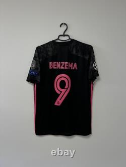 Real Madrid 2020/21 CL Benzema #9 Player Issue Jersey Soccer Adidas Shirt M
