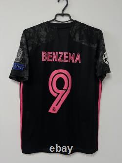 Real Madrid 2020/21 CL Benzema #9 Player Issue Jersey Soccer Adidas Shirt M