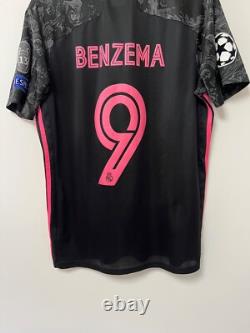 Real Madrid 2020/21 CL Benzema #9 Player Issue Jersey Soccer Adidas Shirt M