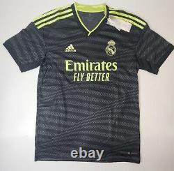 Real Madrid 2022/2023 Adidas Third Jersey Black #20 Vini Jr M-XL NWT