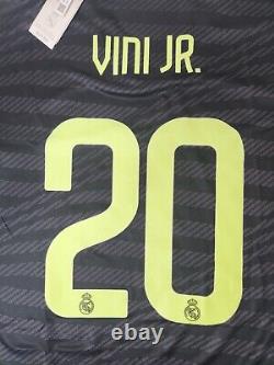 Real Madrid 2022/2023 Third Heat. Rdy Jersey Black adidas Vini Jr #20 M-2XL NWT
