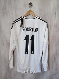 Real Madrid 2024 2025 home Sz M jersey football soccer shirt kit tee L/S Rodrygo