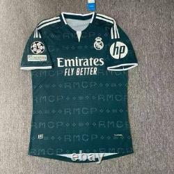 Real Madrid 2025-26 Bellingham 5 Jersey M NWT Away Green UCL Fully Patched