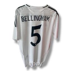 Real Madrid 24/25 Authentic Home Soccer Jersey Bellingham #5 Adidas Size XL